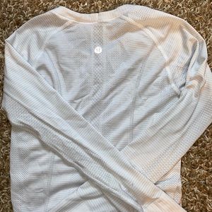Lululemon White Athletic Long Sleeve Shirt